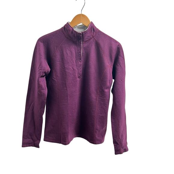 Ibex 100% Merino Wool Women's Snap Button Fleece Purple Size Small-Medium*(Read) - Picture 1 of 11